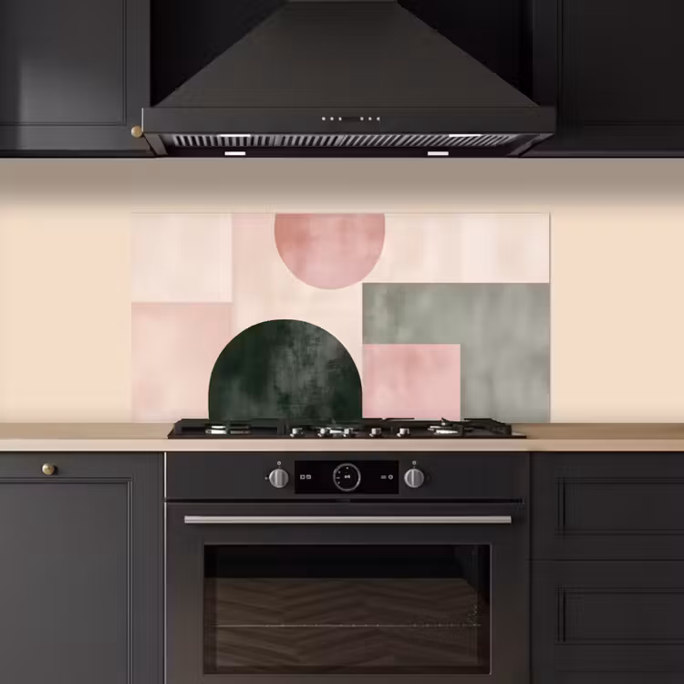 Vormen - Abstract - Cirkel - Zwart keuken achterwand spatscherm middel -sfeer1