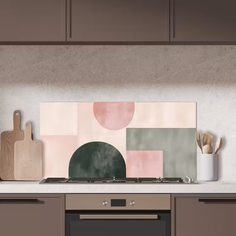 Vormen - Abstract - Cirkel - Zwart keuken achterwand spatscherm middel -sfeer2