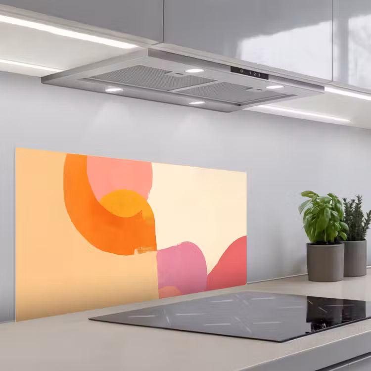 Vormen - Abstract - Kleurrijk keuken achterwand spatscherm middel -3d_schuin