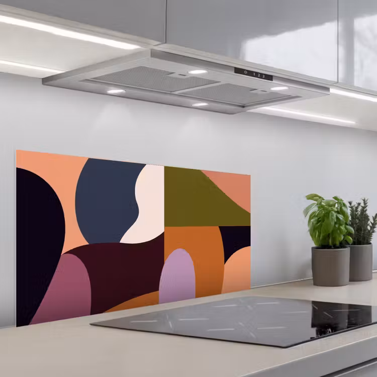 Vormen - Abstract - Kleuren - Vierkant keuken achterwand spatscherm middel -3d_schuin