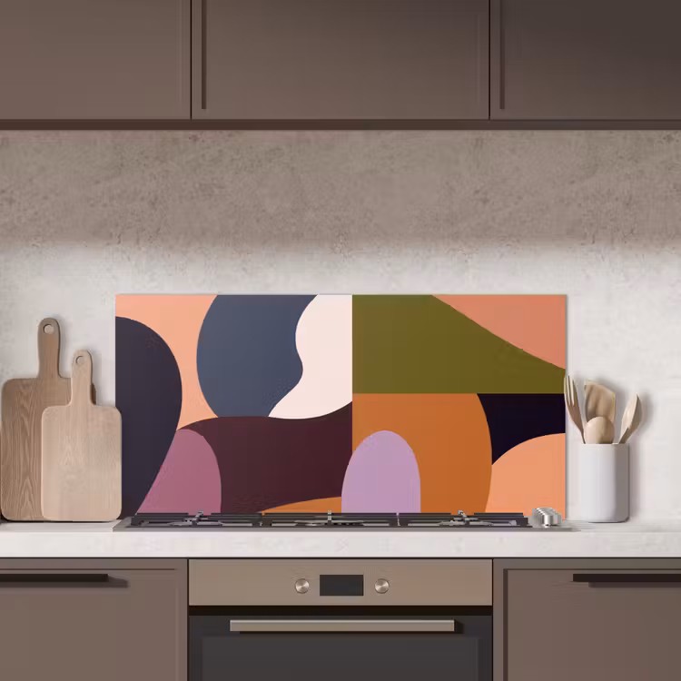 Vormen - Abstract - Kleuren - Vierkant keuken achterwand spatscherm middel -sfeer2