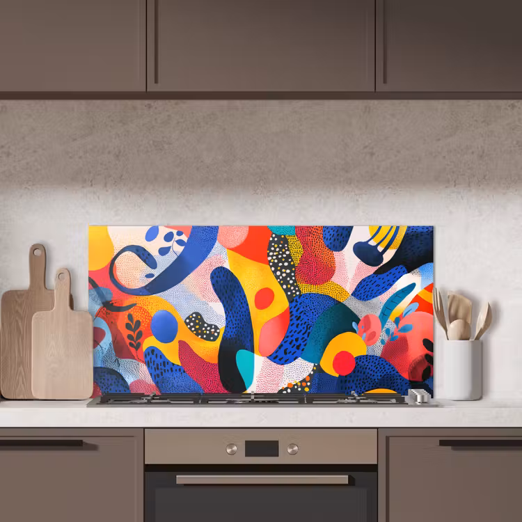 Vormen - Abstract - Stippels - Blauw keuken achterwand spatscherm middel -sfeer2