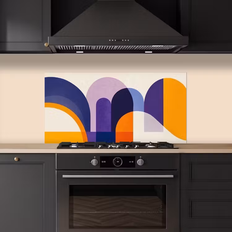 Vormen - Abstract - Grafisch - Oranje keuken achterwand spatscherm middel -sfeer1