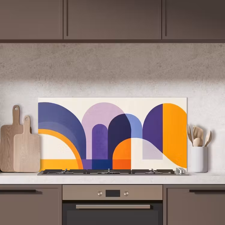 Vormen - Abstract - Grafisch - Oranje keuken achterwand spatscherm middel -sfeer2