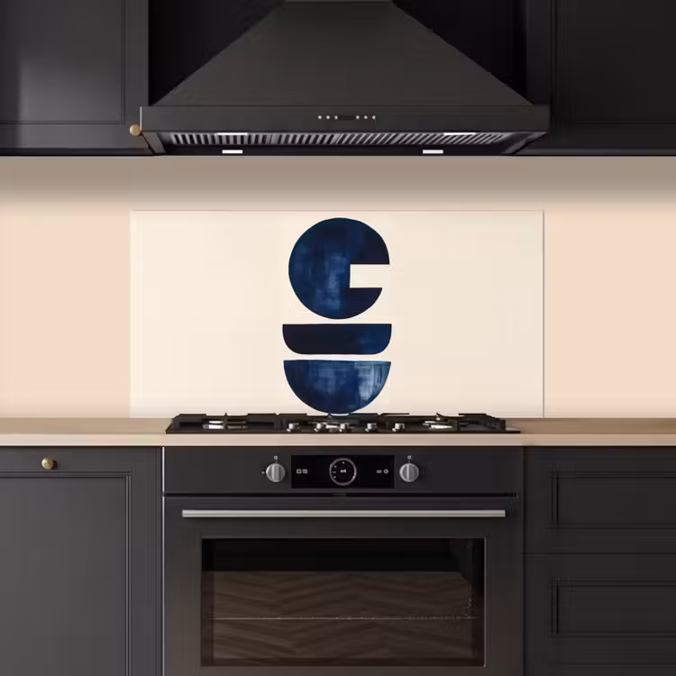 Vormen - Blauw - Abstract keuken achterwand spatscherm middel -sfeer1