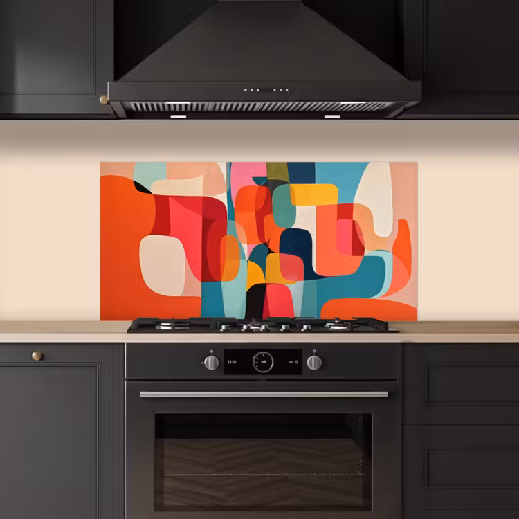 Vormen - Kleurrijk - Abstract - Vlakken keuken achterwand spatscherm middel -sfeer1