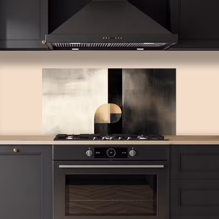 Vormen - Modern - Zwart keuken achterwand spatscherm middel -sfeer1