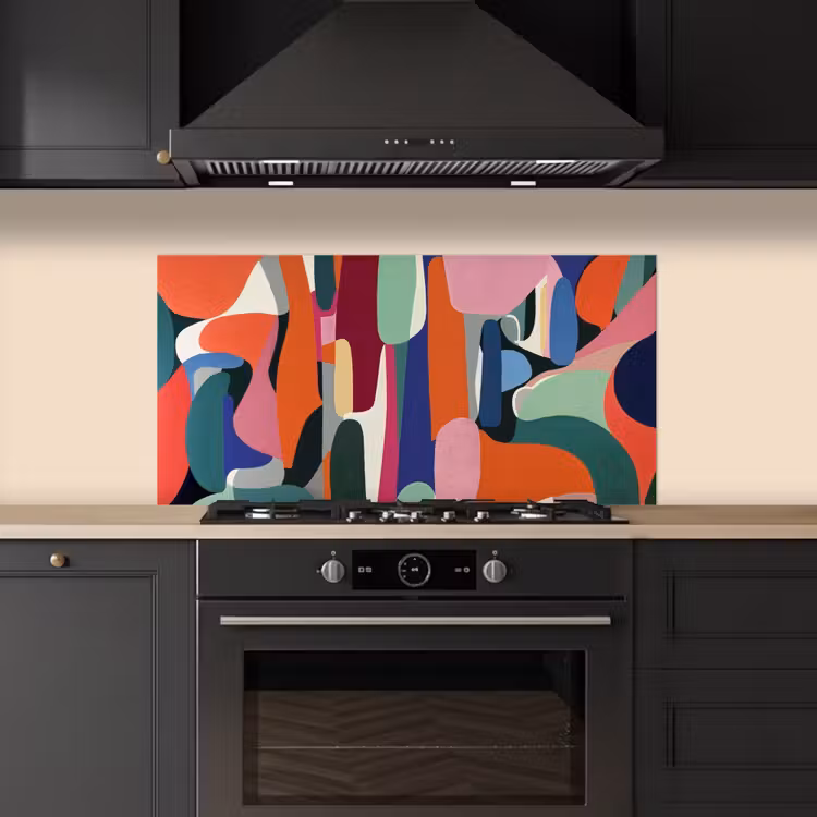 Vormen - Ritmisch - Kleuren - Abstract keuken achterwand spatscherm middel -sfeer1