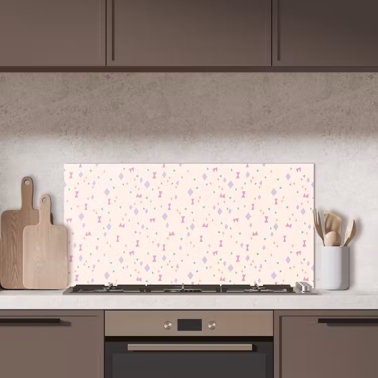 Vormen - Zalmroze - Patroon keuken achterwand spatscherm middel 899 -sfeer2