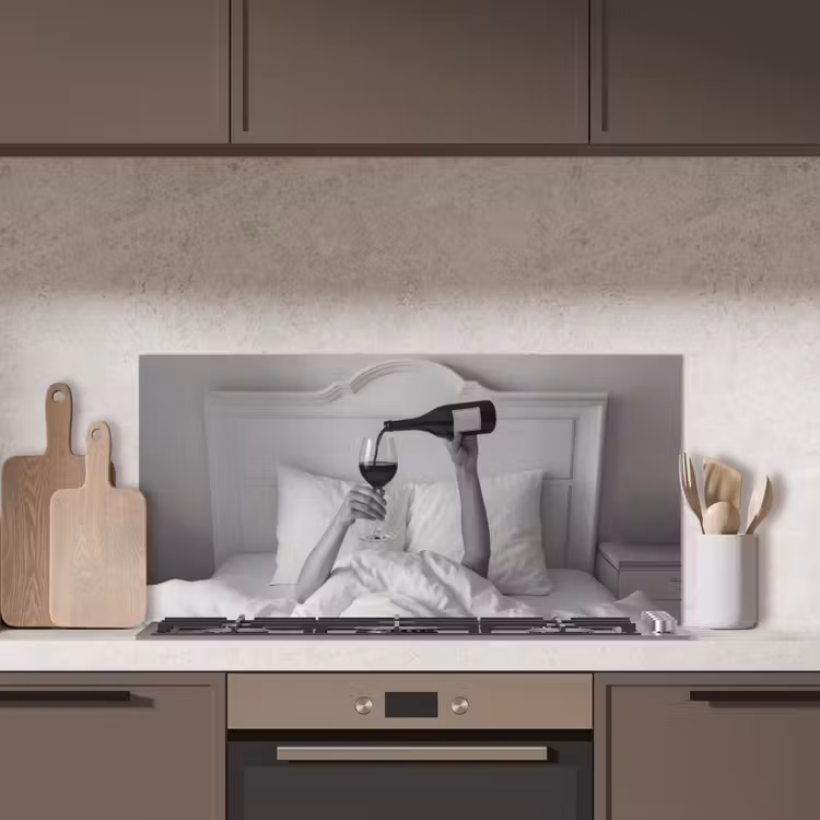 Lakens - Armen - Wijn - Glas keuken achterwand spatscherm middel -sfeer2