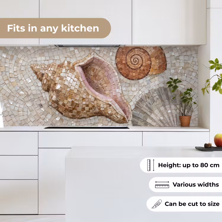 Schelp - Mozaïek - Zee - Beige - Modern keuken achterwand 2 middel -sfeer4_UK
