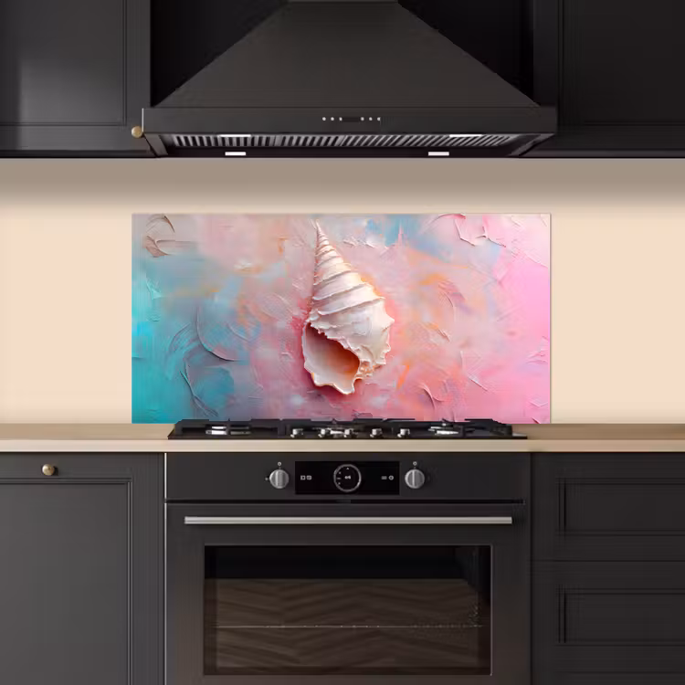 Schelp - Pastel - Pink keuken achterwand spatscherm middel -sfeer1