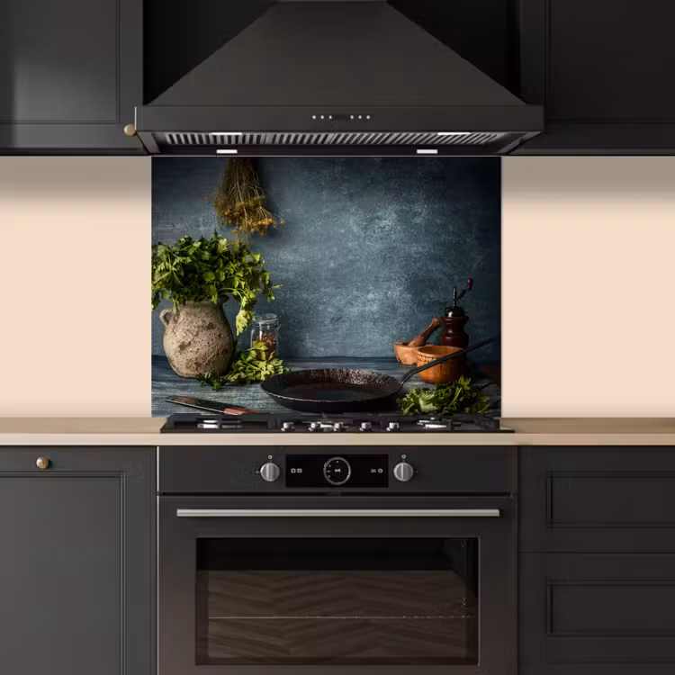 Stilte voor het Koken keuken achterwand spatscherm middel -sfeer1