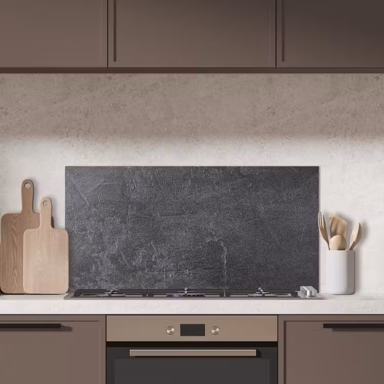 Leisteen - Beton - Natuursteen - Grijs - Industrieel keuken achterwand spatscherm middel -sfeer2