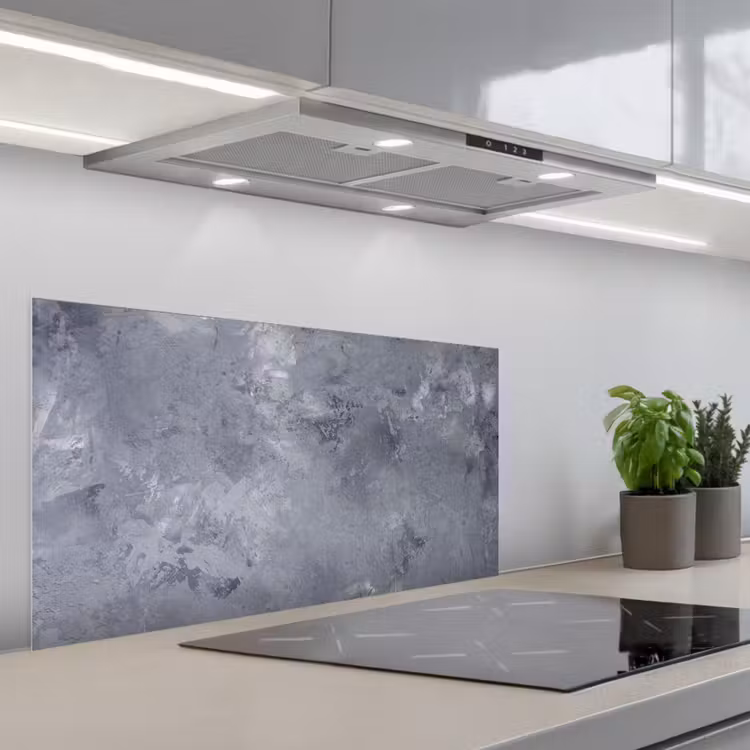 Leisteen - Beton - Retro - Structuren - Grijs - Rustiek keuken achterwand spatscherm middel -3d_schuin