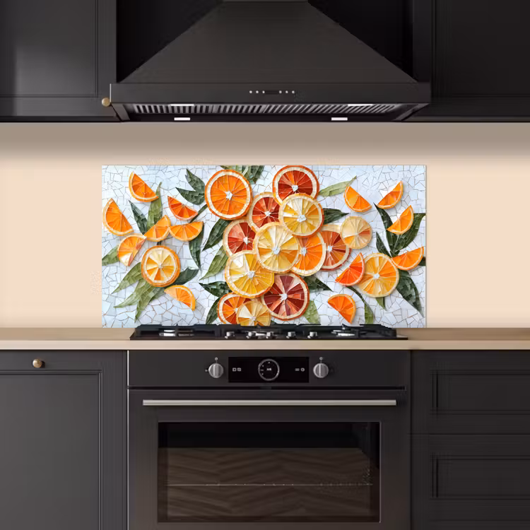 Schijfjes - Fruit - Oranje - Mozaïek keuken achterwand spatscherm middel -sfeer1