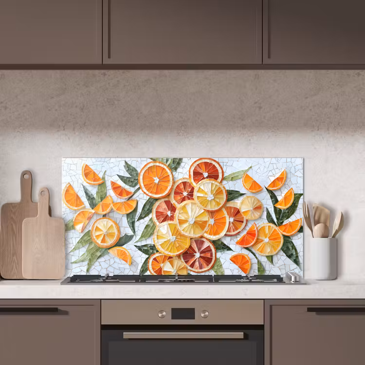 Schijfjes - Fruit - Oranje - Mozaïek keuken achterwand spatscherm middel -sfeer2