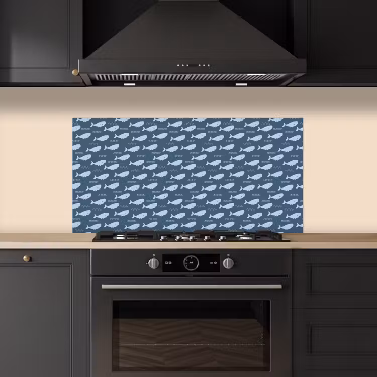 Klein - Oceaan - Golven - Blauw keuken achterwand spatscherm middel 899 -sfeer1