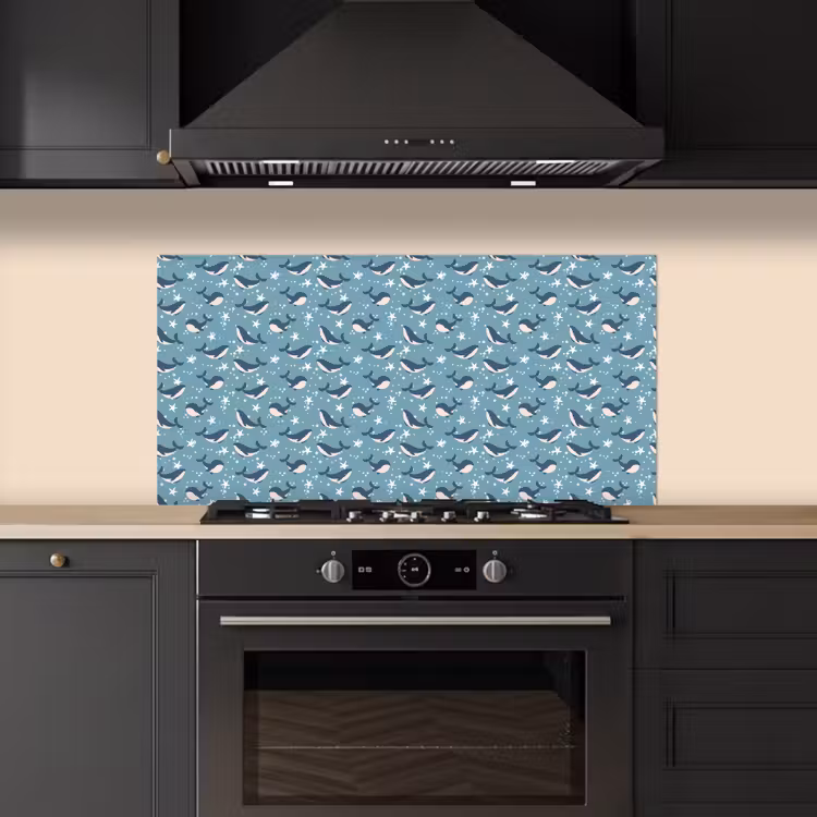 Klein - Oceaan - Walvis - Zeester keuken achterwand spatscherm middel 899 -sfeer1
