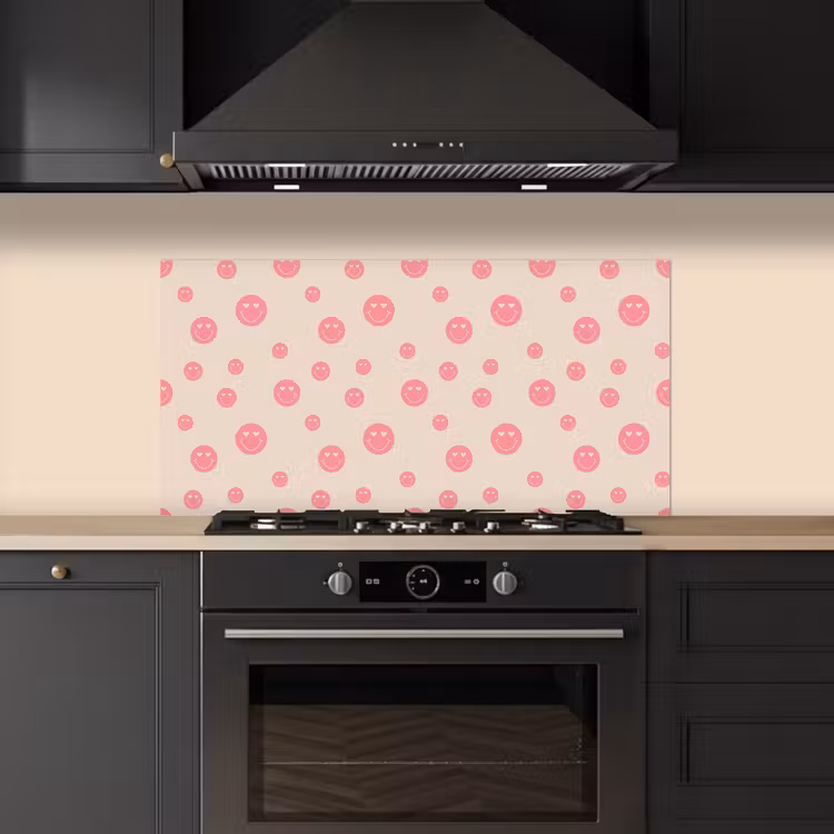 Smiley - Hart - Ogen - Patroon keuken achterwand spatscherm middel 899 -sfeer1