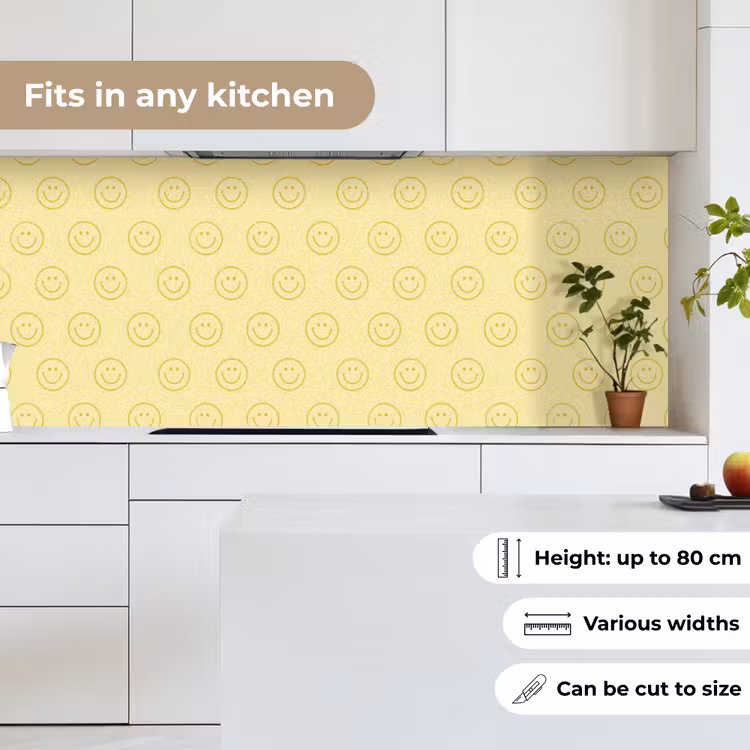 Smileys - Patroon - Retro - Zachtgeel keuken achterwand 2 middel 871 -sfeer4_UK