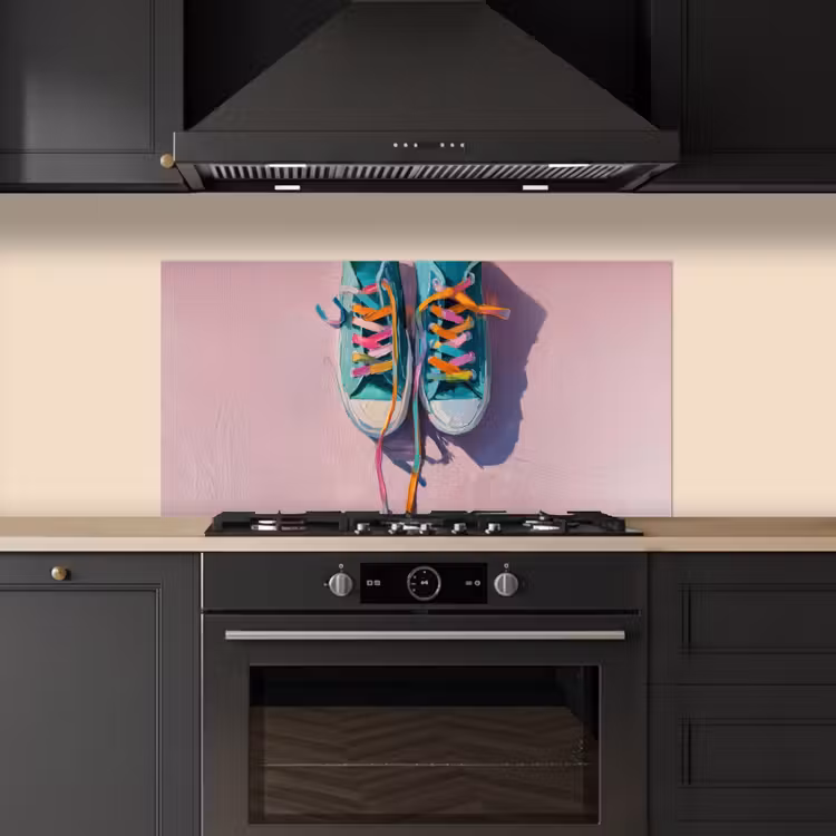 Sneakers - Veters - Kleurrijk - Schaduw keuken achterwand spatscherm middel -sfeer1