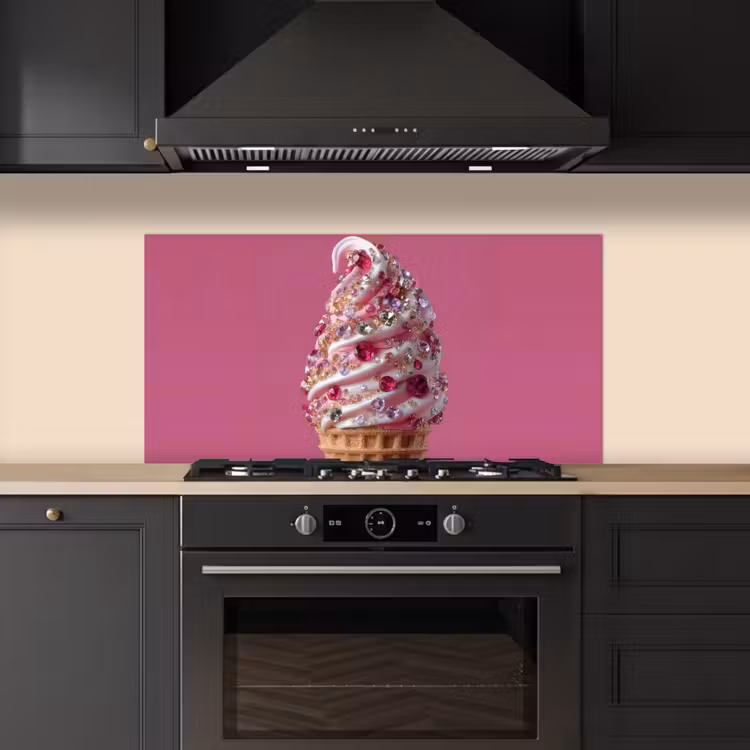 Softijs - Edelstenen - Roze - Hoorntje keuken achterwand spatscherm middel -sfeer1