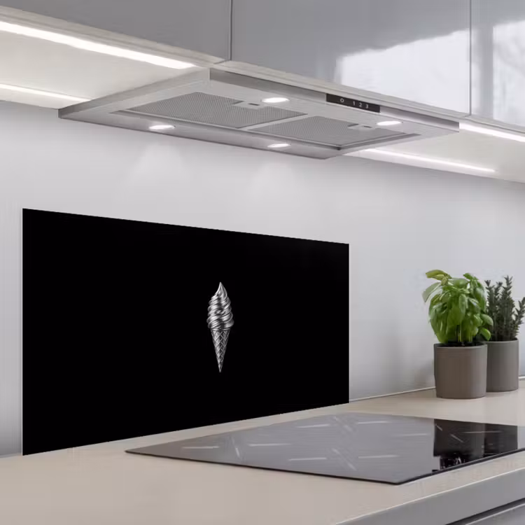 Softijs - Realistisch - Futuristisch keuken achterwand spatscherm middel -3d_schuin