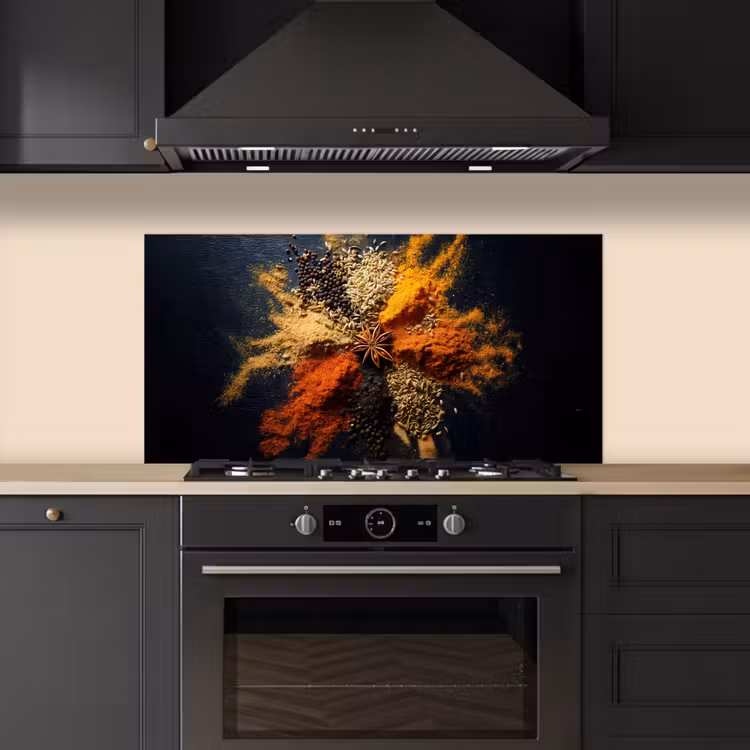 Specerijen - Explosie - Oranje keuken achterwand spatscherm middel -sfeer1