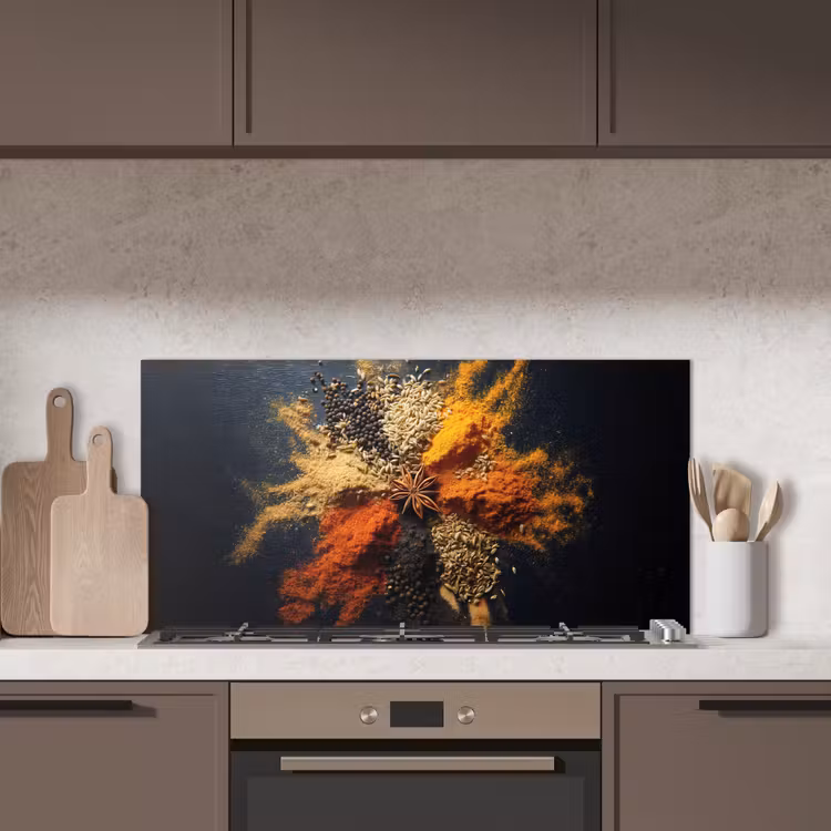 Specerijen - Explosie - Oranje keuken achterwand spatscherm middel -sfeer2