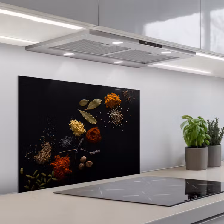 Kruidige Constellatie keuken achterwand spatscherm middel -3d_schuin