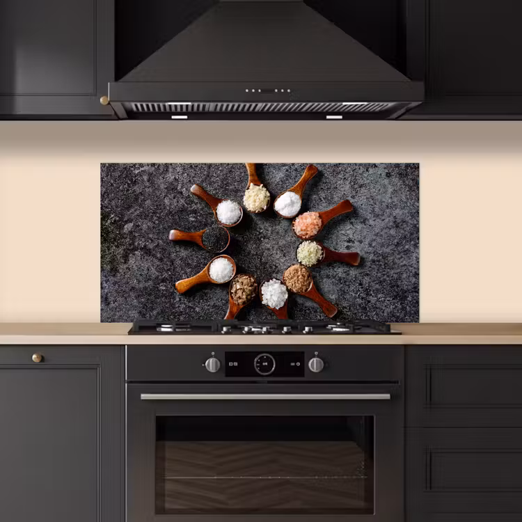 Lepel - Kruiden - Specerijen - Keuken - Industrieel keuken achterwand spatscherm middel -sfeer1