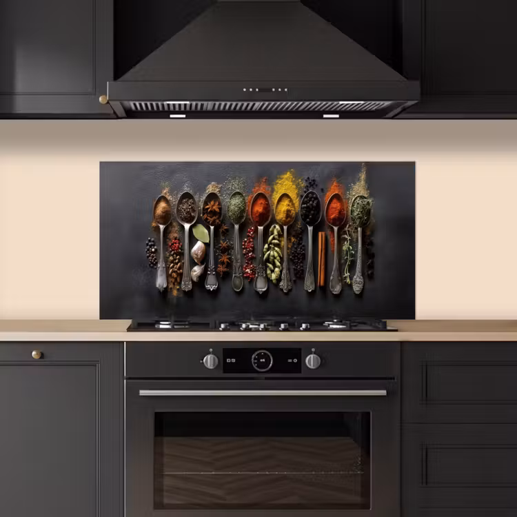 Lepels - Specerijen - Kaneel - Chili keuken achterwand spatscherm middel -sfeer1