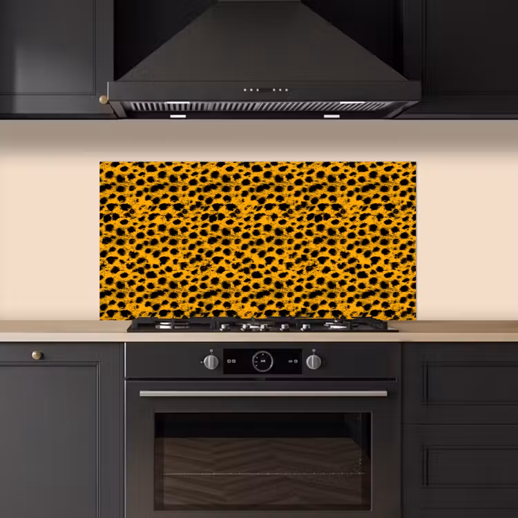 Vlekken - Oranje - Luipaard keuken achterwand spatscherm middel 899 -sfeer1