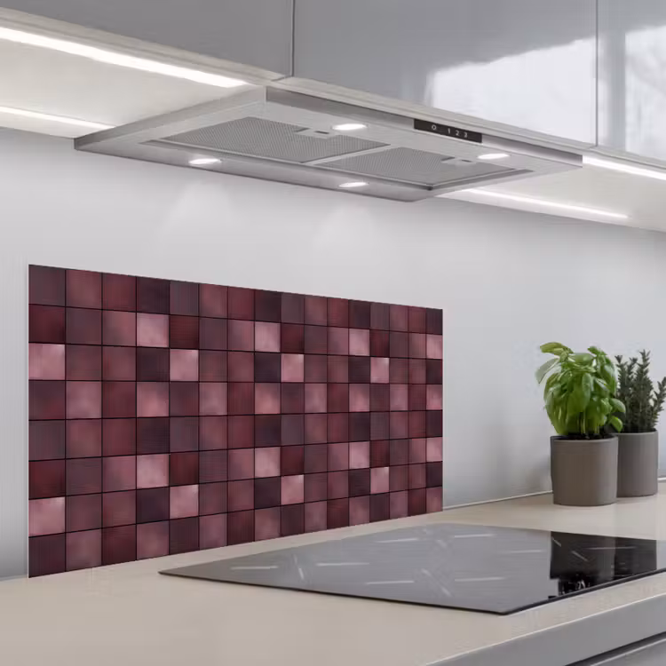 Vierkant - Tegel - Patroon - Paars keuken achterwand spatscherm middel 899 -3d_schuin