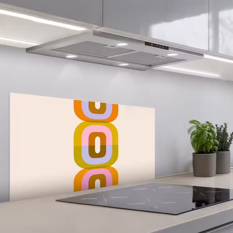 Stapel - Vormen - Geblokt - Oranje keuken achterwand spatscherm middel -3d_schuin