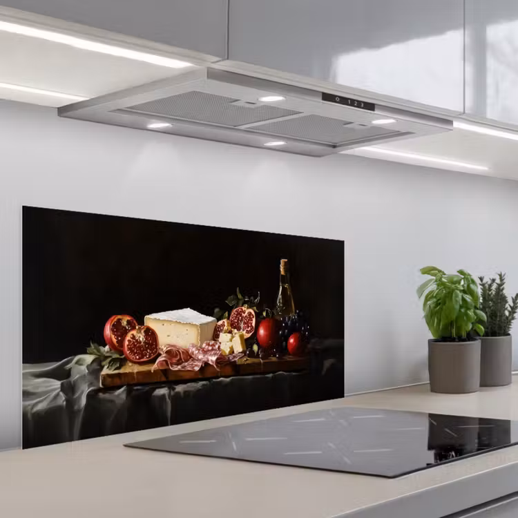 Stilleven - Vintage - Borrelplank keuken achterwand spatscherm middel -3d_schuin