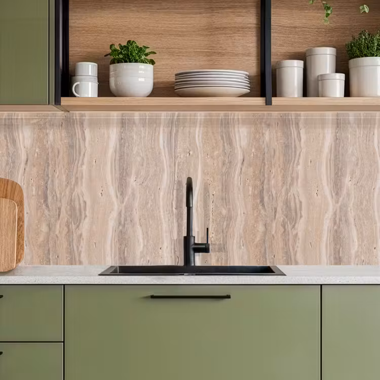 Steen - Patroon - Textuur - Natuurlijk - Beige keuken achterwand 2 middel -sfeer3