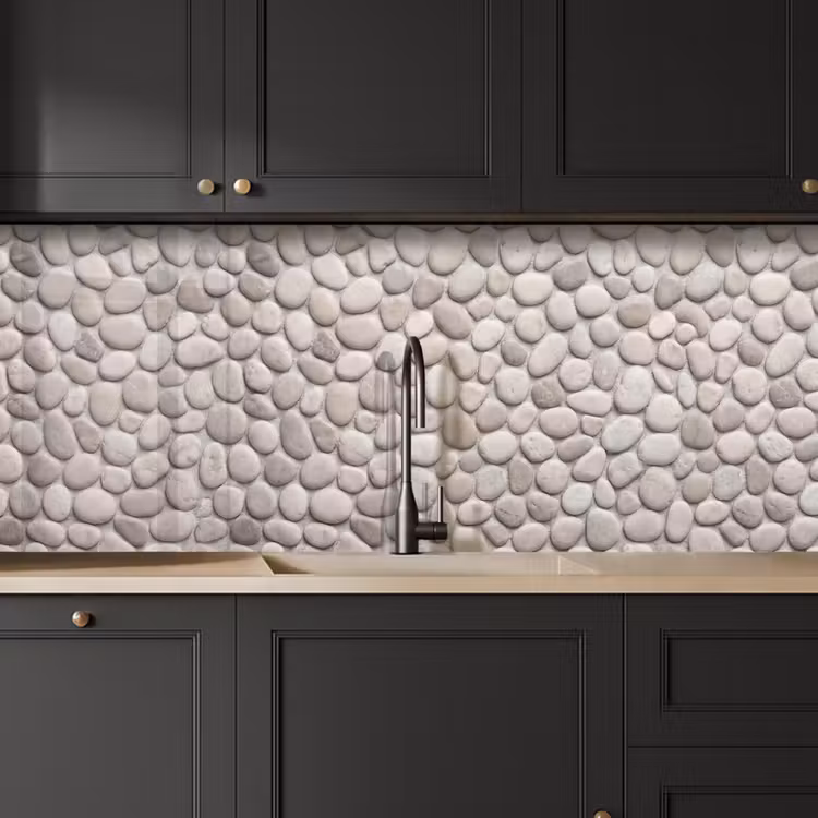 Steen - Kiezel - Natuur - Minimalistisch - Beige keuken achterwand 2 middel -sfeer1
