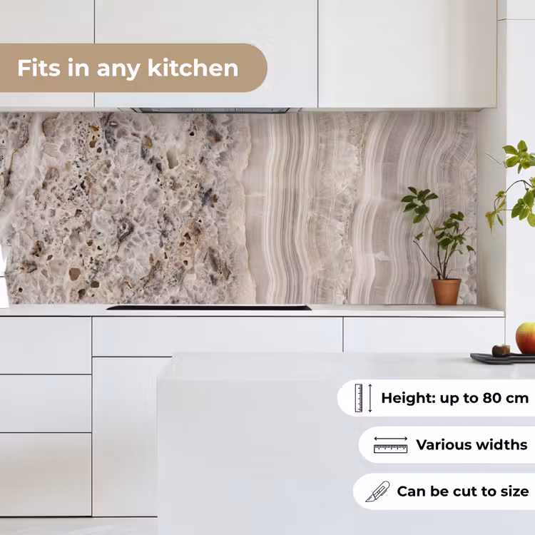 Steen - Textuur - Abstract - Beige - Wit keuken achterwand 2 middel -sfeer4_UK