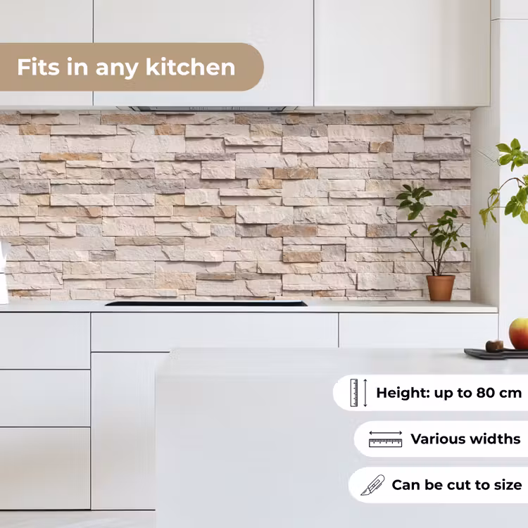 Steen - Muur - Textuur - Rustiek - Beige keuken achterwand 2 middel -sfeer4_UK