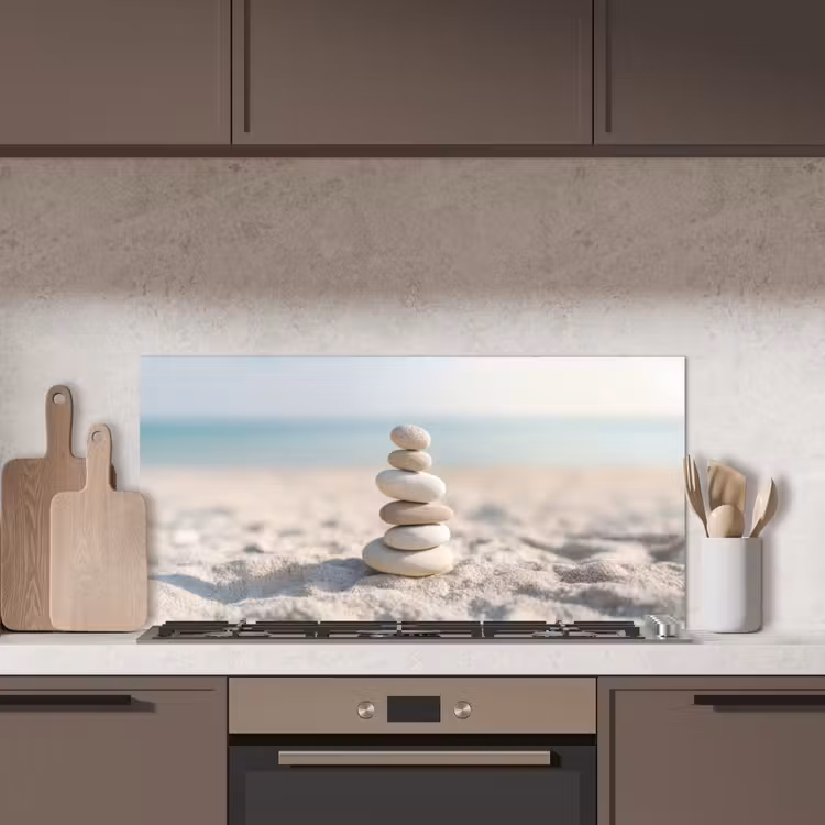 Stenen - Stapel - Zand - Zee keuken achterwand spatscherm middel -sfeer2