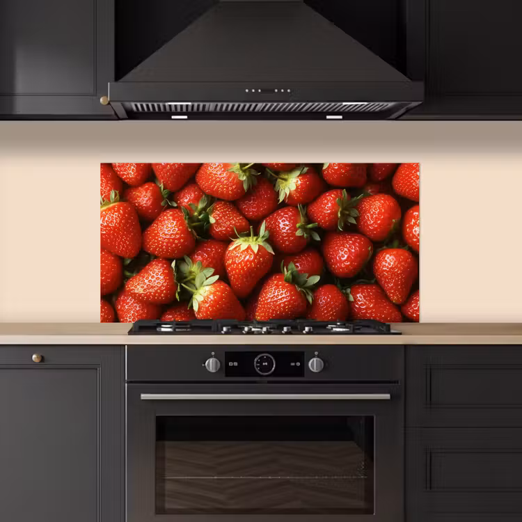 Aardbei - Fruit - Rood keuken achterwand spatscherm middel -sfeer1
