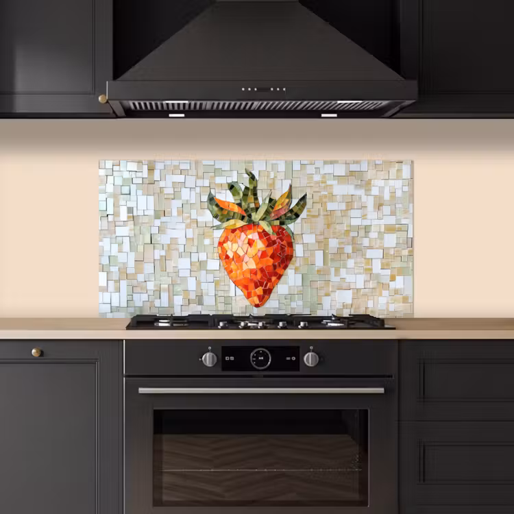 Aardbei - Rood - Mozaïek - Fruit keuken achterwand spatscherm middel -sfeer1