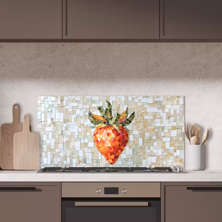 Aardbei - Rood - Mozaïek - Fruit keuken achterwand spatscherm middel -sfeer2