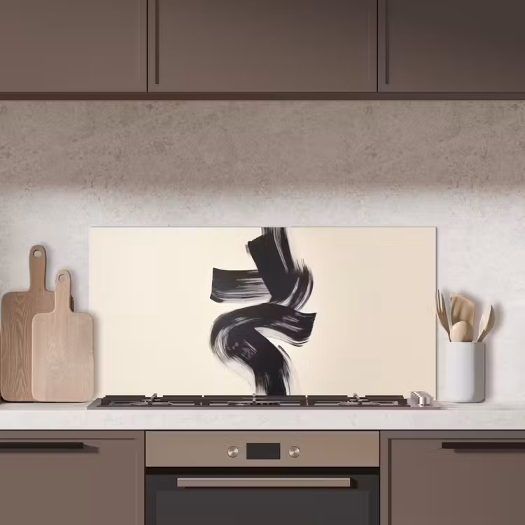 Strepen - Zwart - Abstract keuken achterwand spatscherm middel -sfeer2