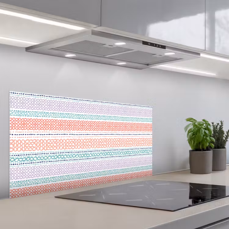 Strepen - Zomer - Kleuren keuken achterwand spatscherm middel 899 -3d_schuin