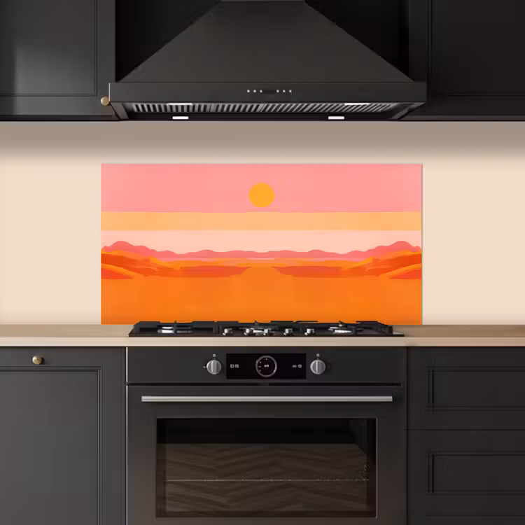 Zon - Abstract - Landschap - Oranje keuken achterwand spatscherm middel -sfeer1