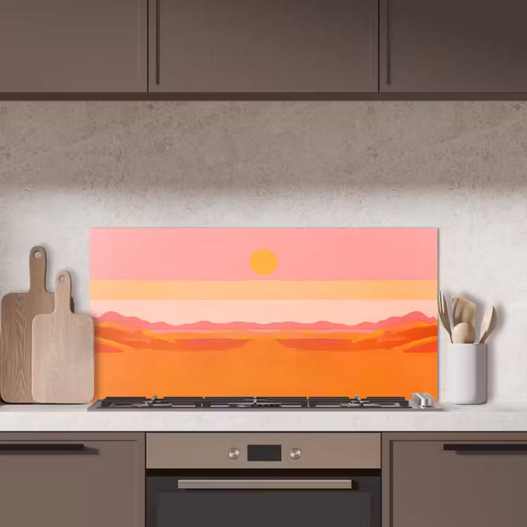 Zon - Abstract - Landschap - Oranje keuken achterwand spatscherm middel -sfeer2