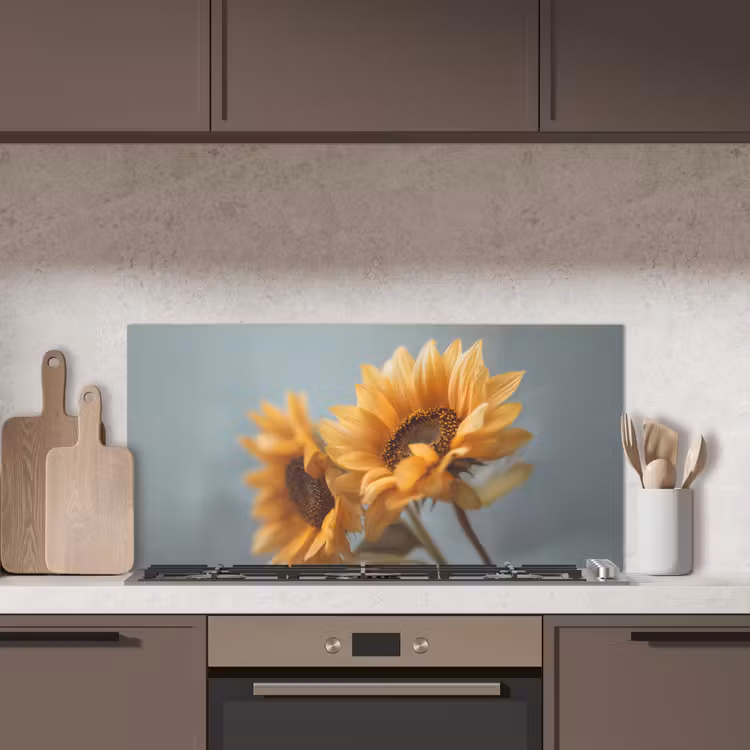 Zonnebloemen - Geel - Wazig keuken achterwand spatscherm middel -sfeer2